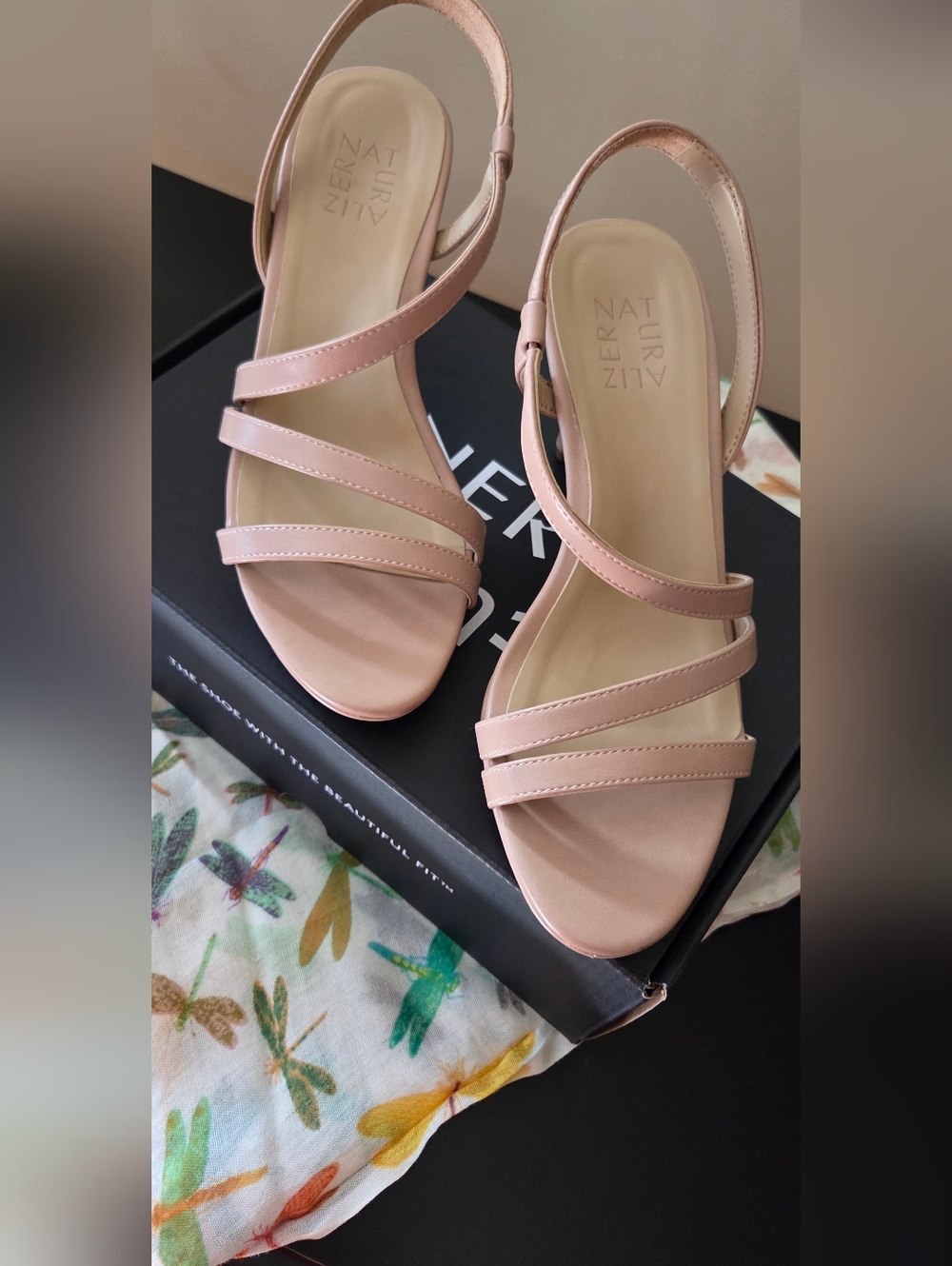 Naturalizer Women's Neutral Color Strappy Heel Sandals